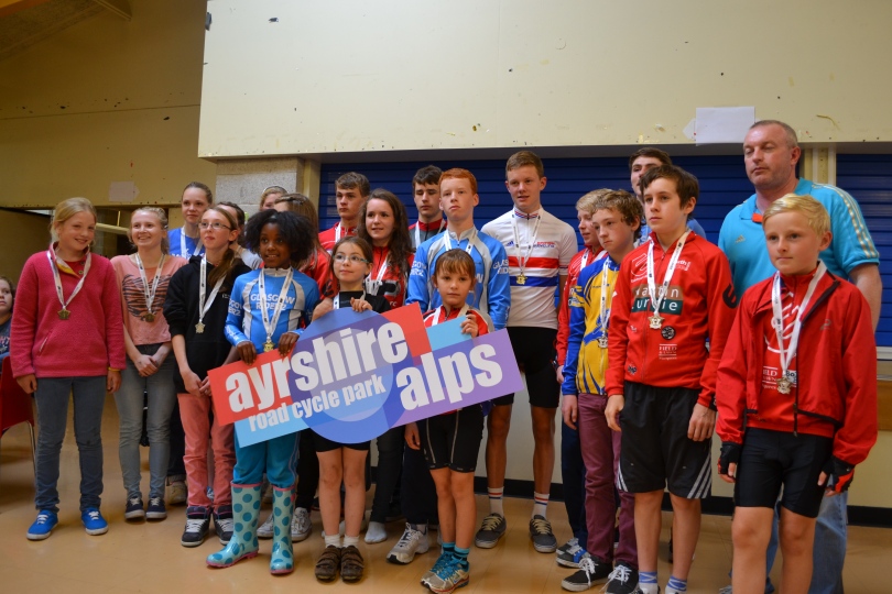 South Carrick Community Leisure Chairman Andrew Sinclair and the Youth Criterium Prize Winners